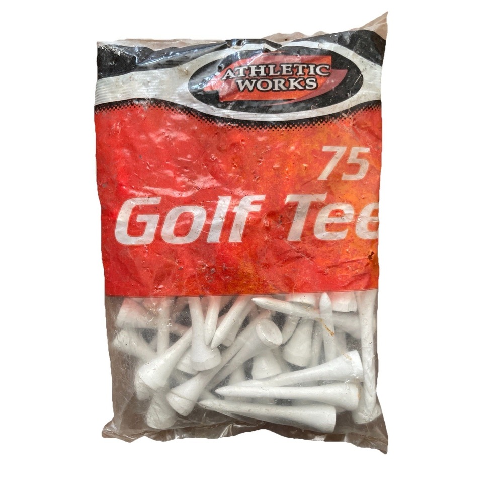 New In Package 75 count bag of Athletic Works wooden golf tees